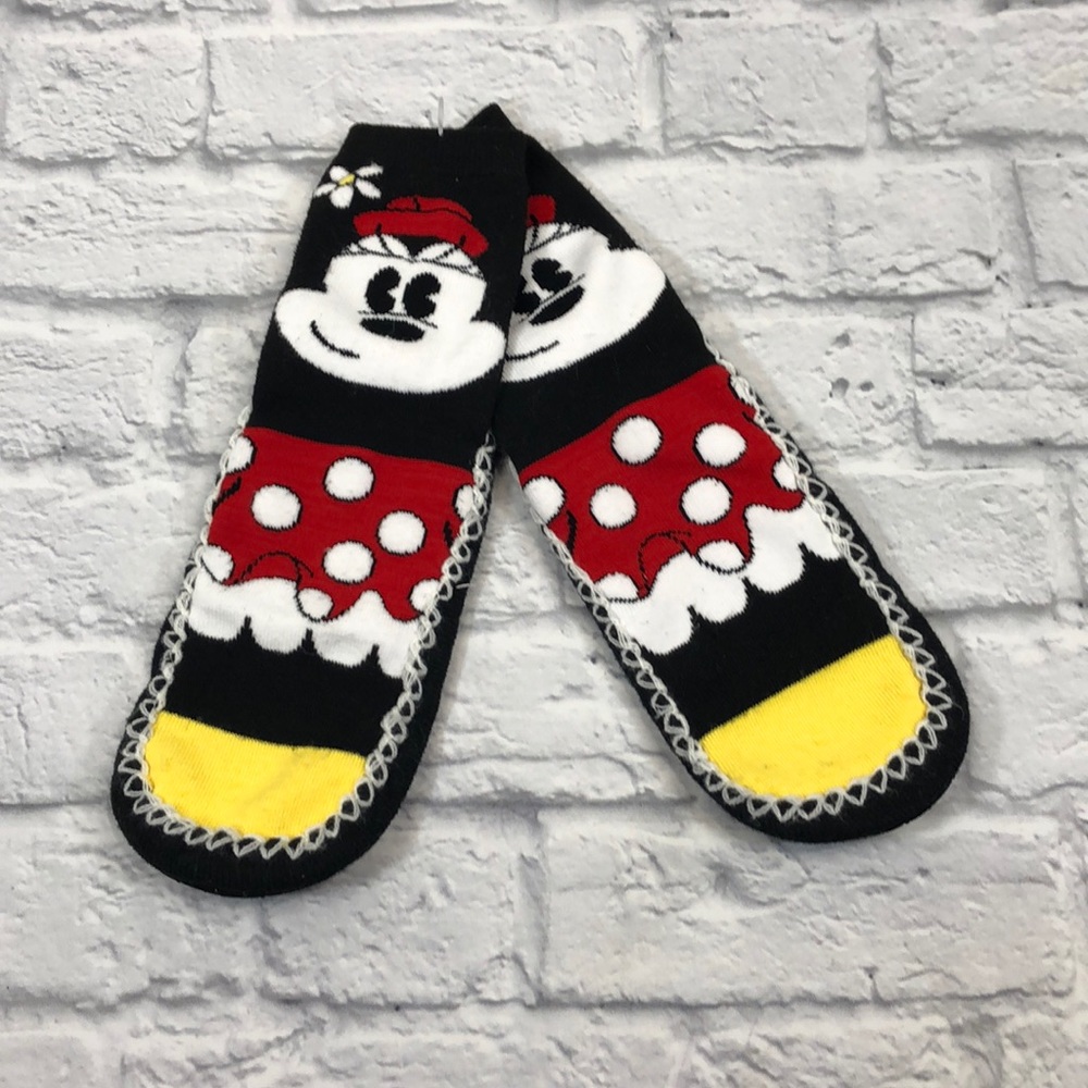 Disney Minnie Mouse long slipper socks Size Small Slip free tread